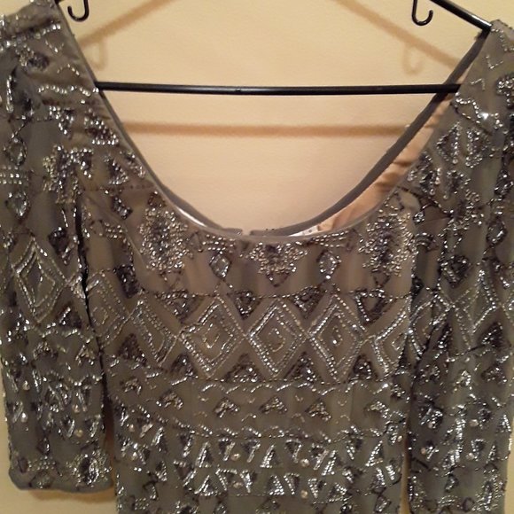 Shail K. Gray Beaded Dress 6 - Picture 5 of 5